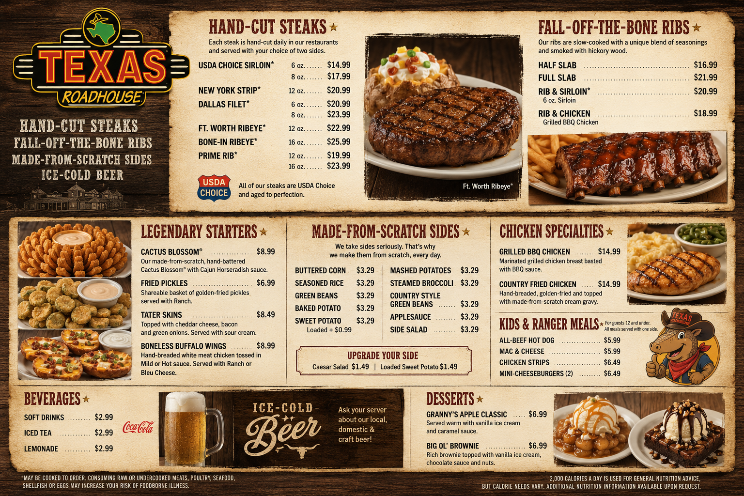 Texas Roadhouse Menu with Prices (2026 Complete Guide)