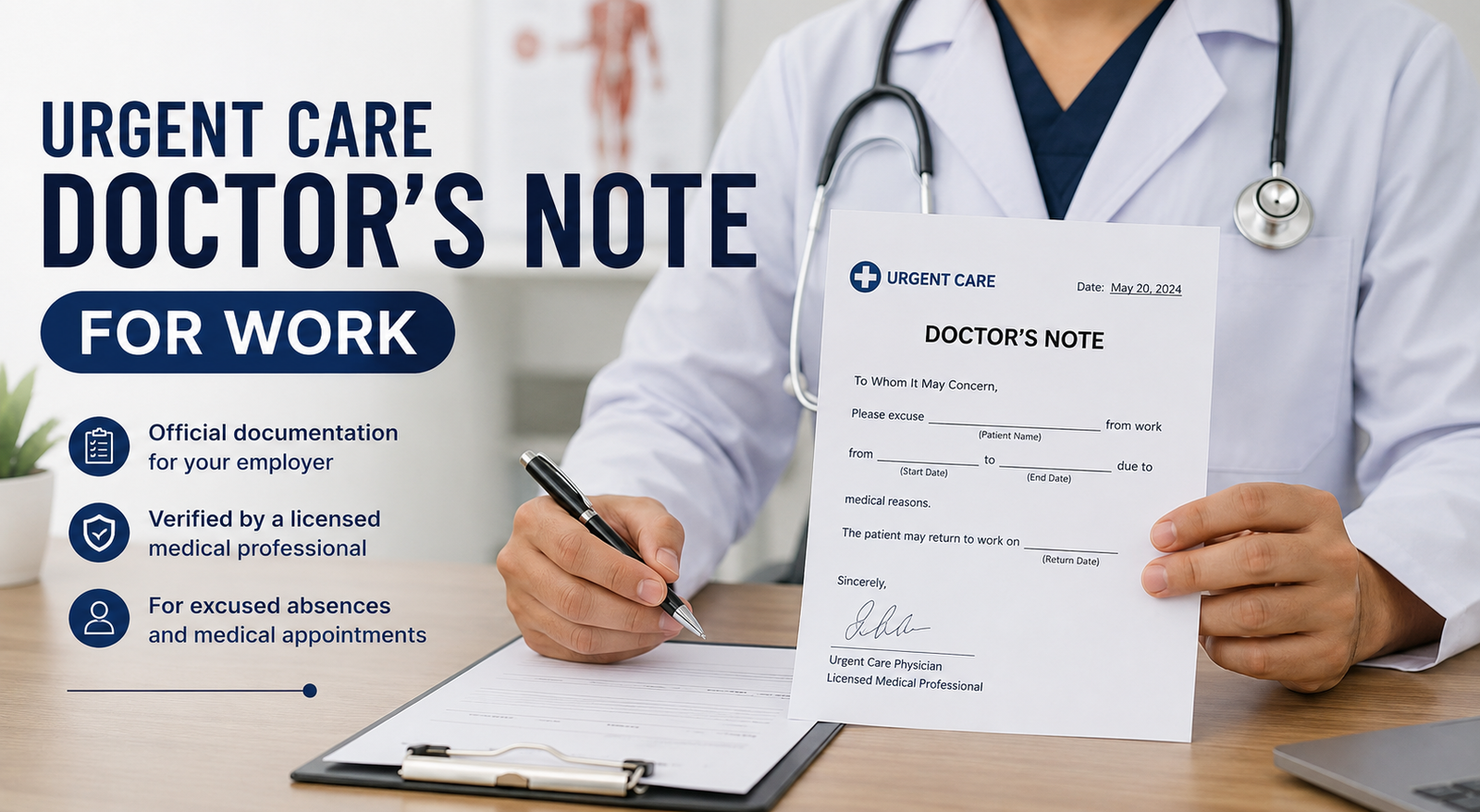 urgent care doctors note for work
