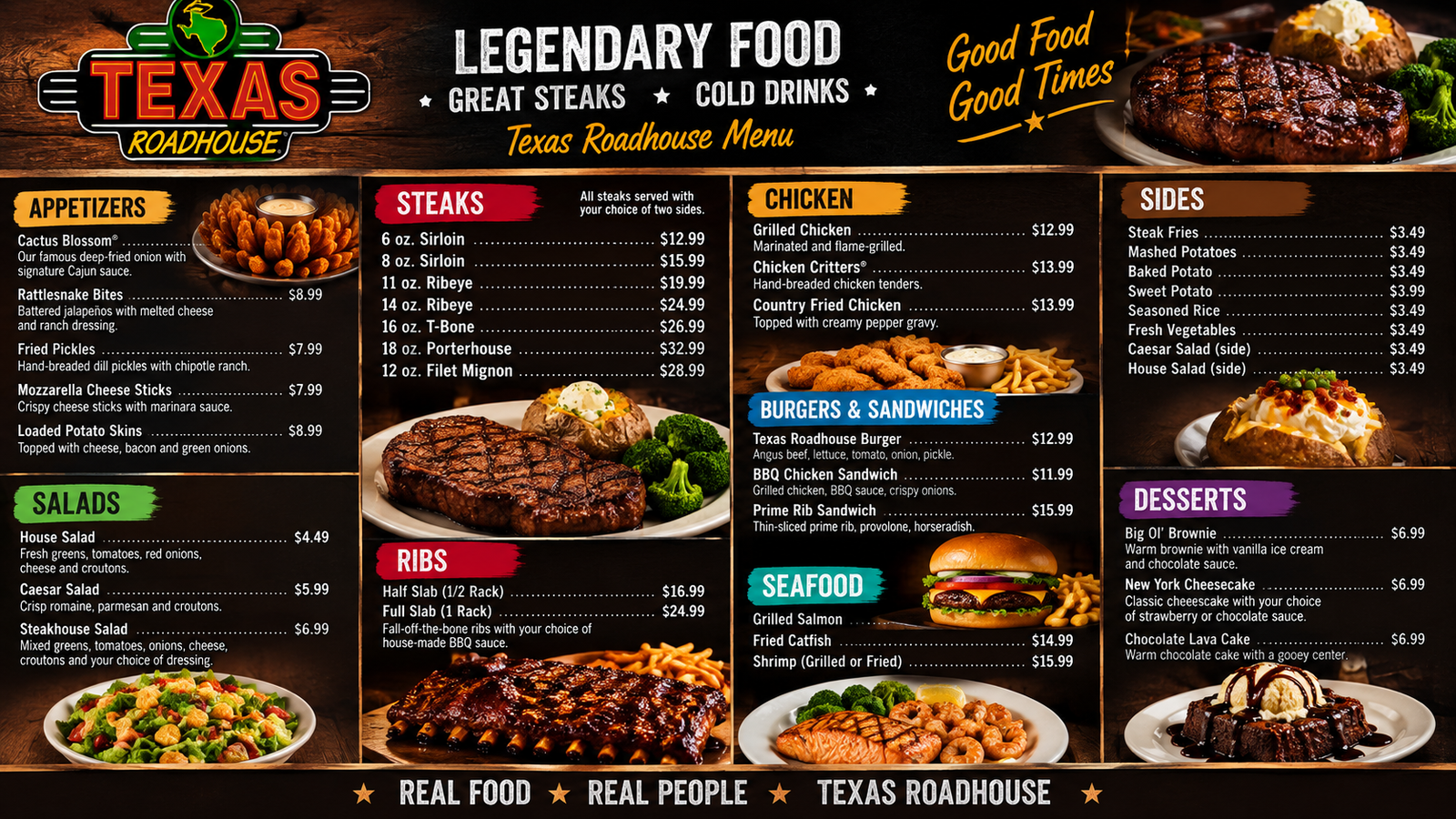 Texas Roadhouse Menu With Prices